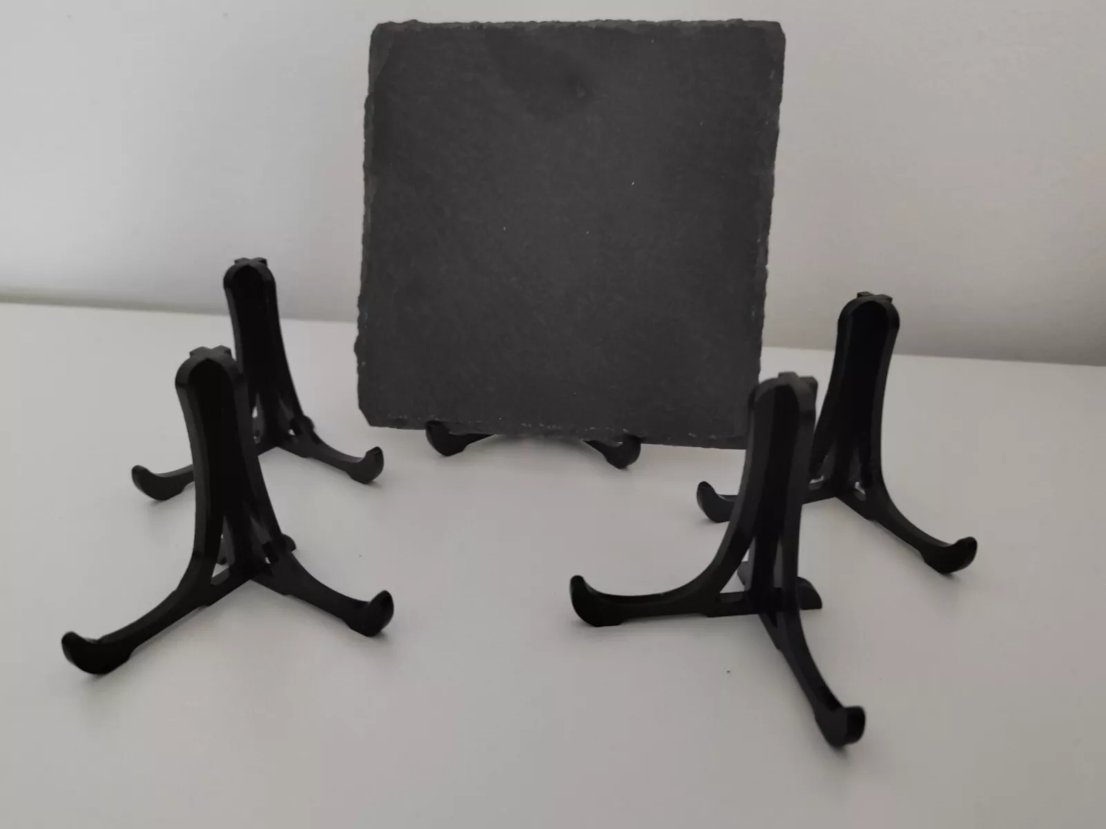 2x Black Acrylic Display Stands | Small Plaque / Photo Holder 5cm - Image 2