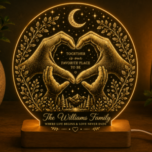 Personalised Family Hands LED Lamp – Custom Family Acrylic Night Light