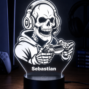 Personalised Gamer Skull 3D LED Night Light