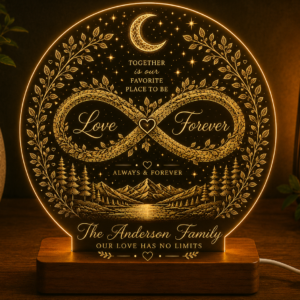 Personalised Infinity Love LED Lamp – Custom Family Acrylic Night Light