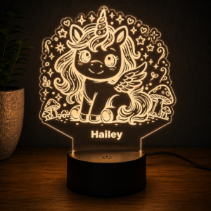 Personalised Unicorn Name LED Lamp