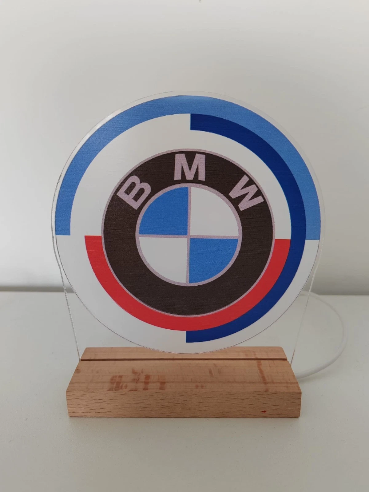 Custom BMW Car Logo LED Night Light - Personalised UV Printed Acrylic Lamp - Image 2