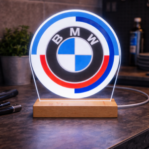 Custom BMW Car Logo LED Night Light - Personalised UV Printed Acrylic Lamp