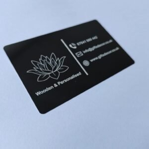 Custom Engraved Metal Business Cards | Black Aluminium Cards | Personalised Logo Cards UK