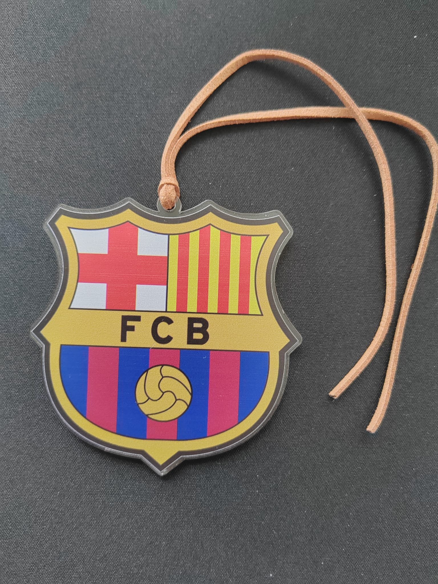 Custom FC Barcelona Acrylic Car Hanging Ornament | Personalised Rear View Mirror Decoration UK - Image 2