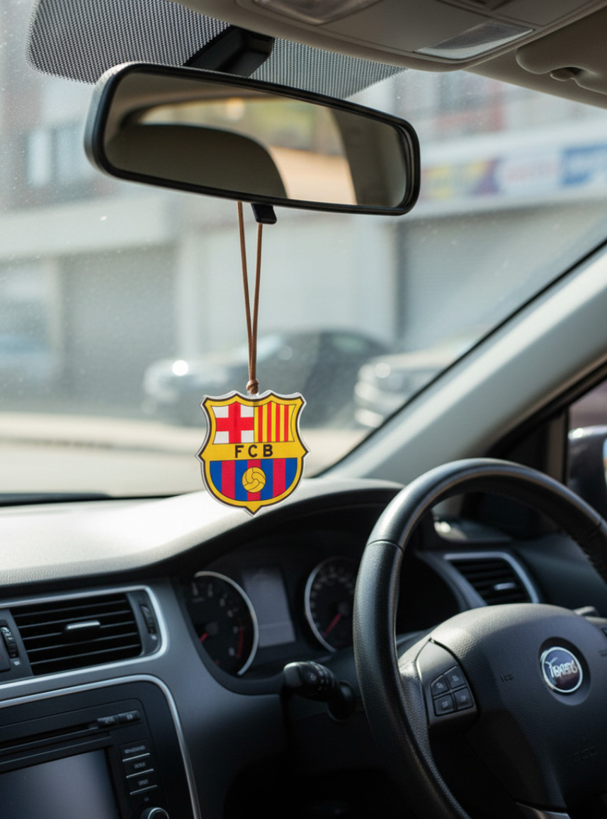 Custom FC Barcelona Acrylic Car Hanging Ornament | Personalised Rear View Mirror Decoration UK
