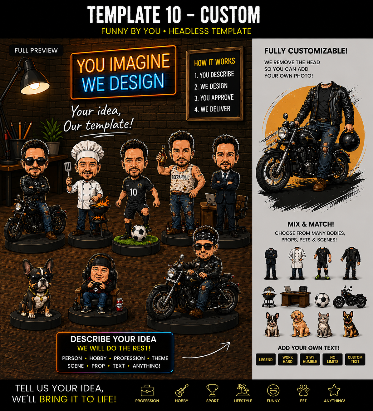 Personalised 2D Acrylic "Mini-Me" Bobblehead - 12cm Custom Photo Standee - Image 2