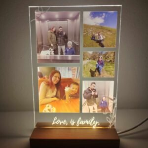 Personalised Acrylic Photo Plaque - LED Night Light Memory Lamp