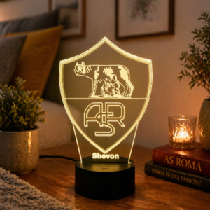 Personalised AS Roma FC 3D LED Night Light - 2025 Edition