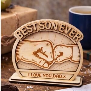 Personalised "Best Son Ever" Wooden Free-Standing Decor