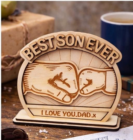 Personalised "Best Son Ever" Wooden Free-Standing Decor
