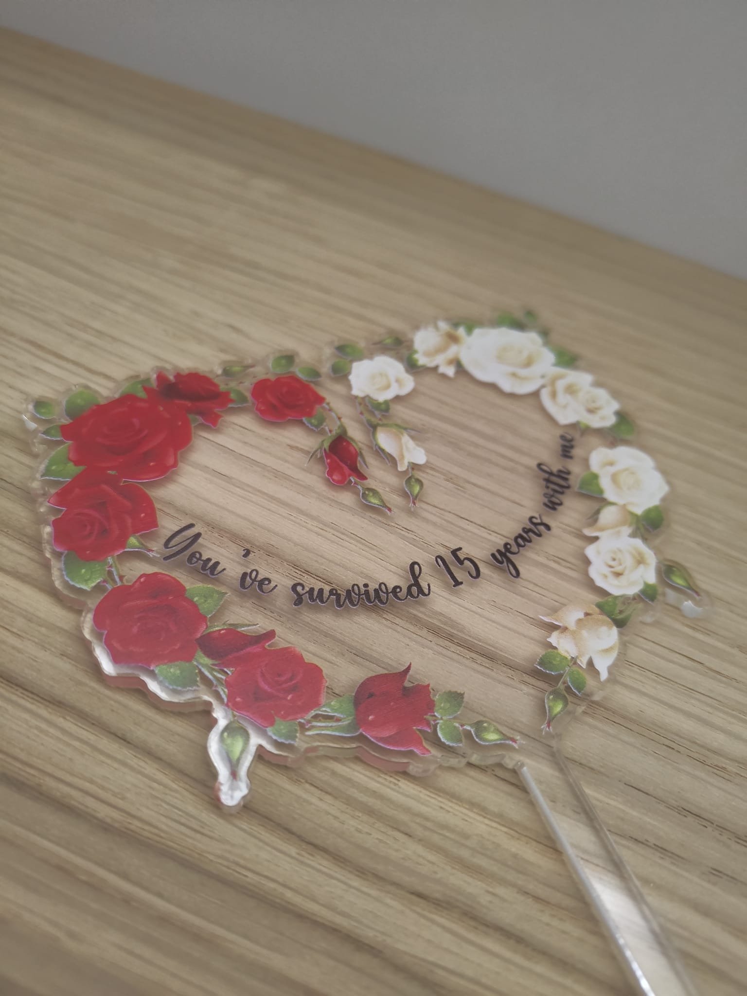Personalised Cake Topper Acrylic | Custom Name Wedding Anniversary Cake Decoration UK - Image 3