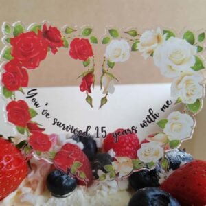 Personalised Cake Topper Acrylic | Custom Name Wedding Anniversary Cake Decoration UK
