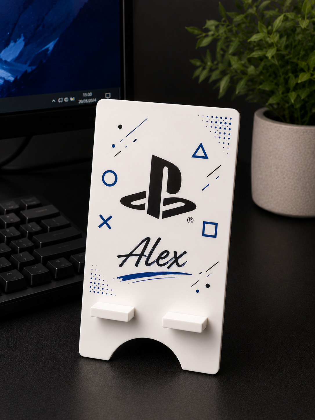 Personalised Custom Logo Phone Stand Holder - Acrylic Desk Decor