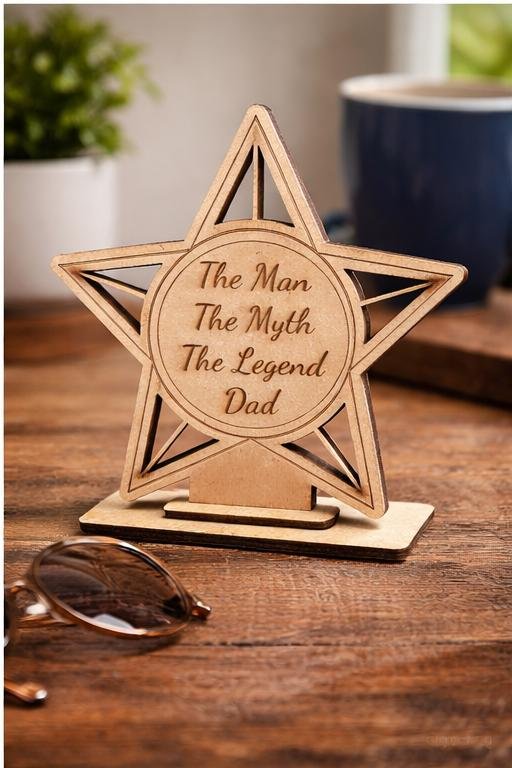 Personalised Dad Trophy Gift | Custom Wooden Star Award for Father’s Day or Birthday - Image 2