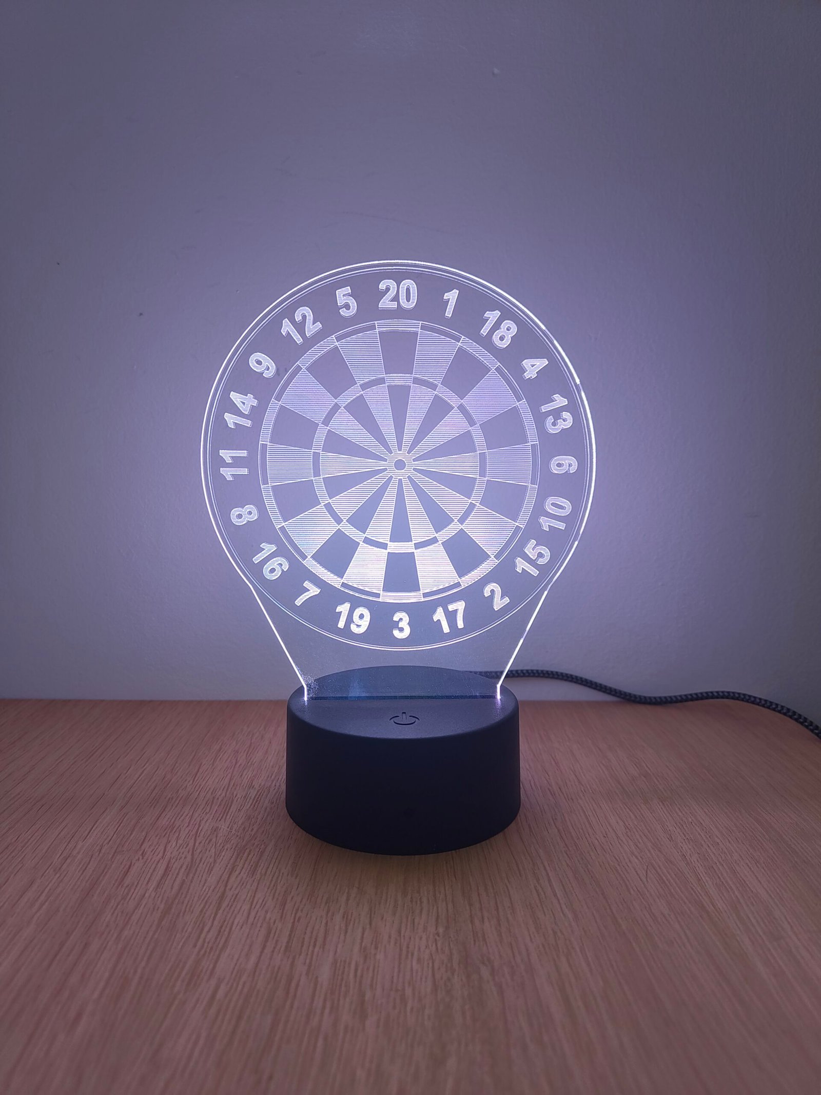 Personalised Dartboard 3D LED Night Light - Image 2