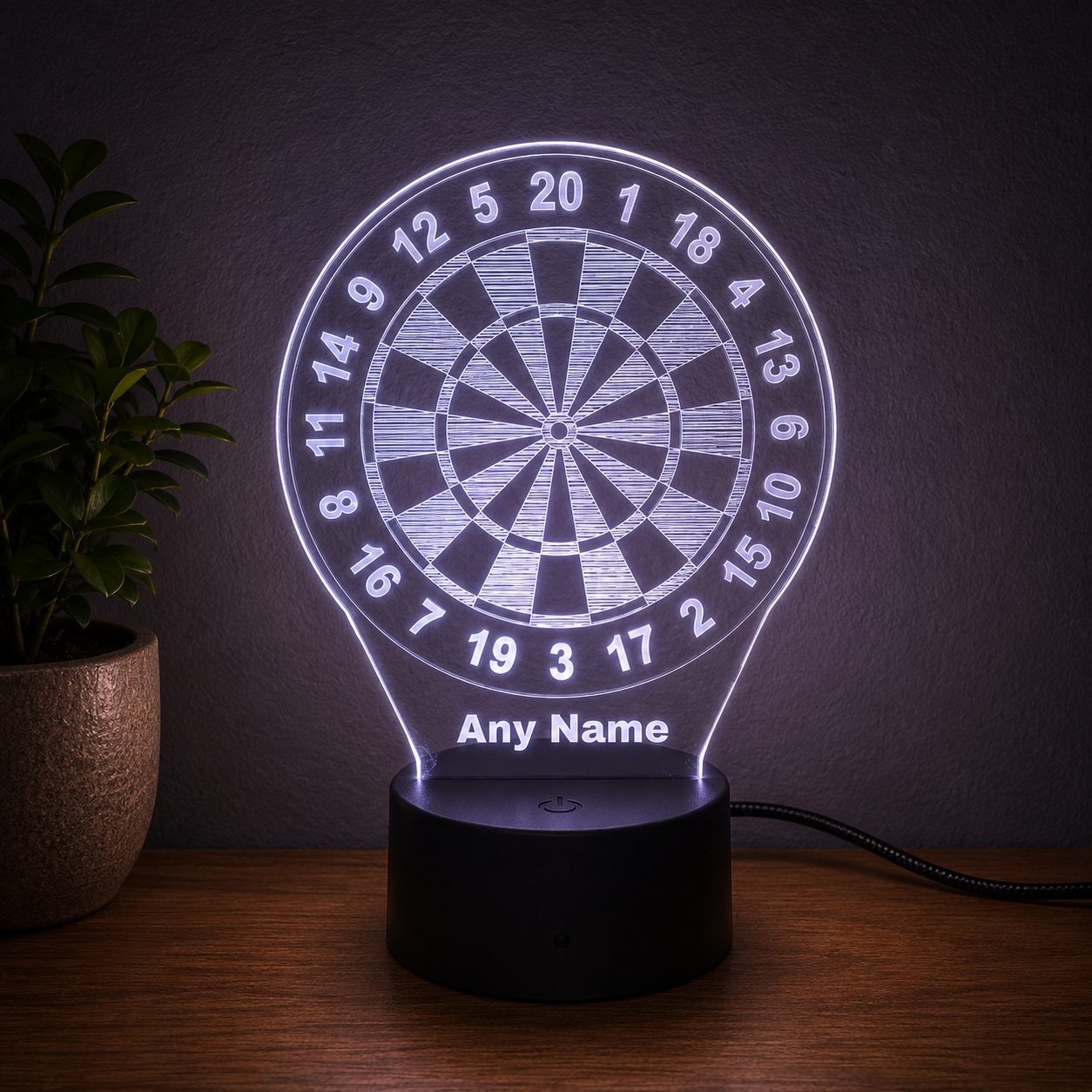 Personalised Dartboard 3D LED Night Light