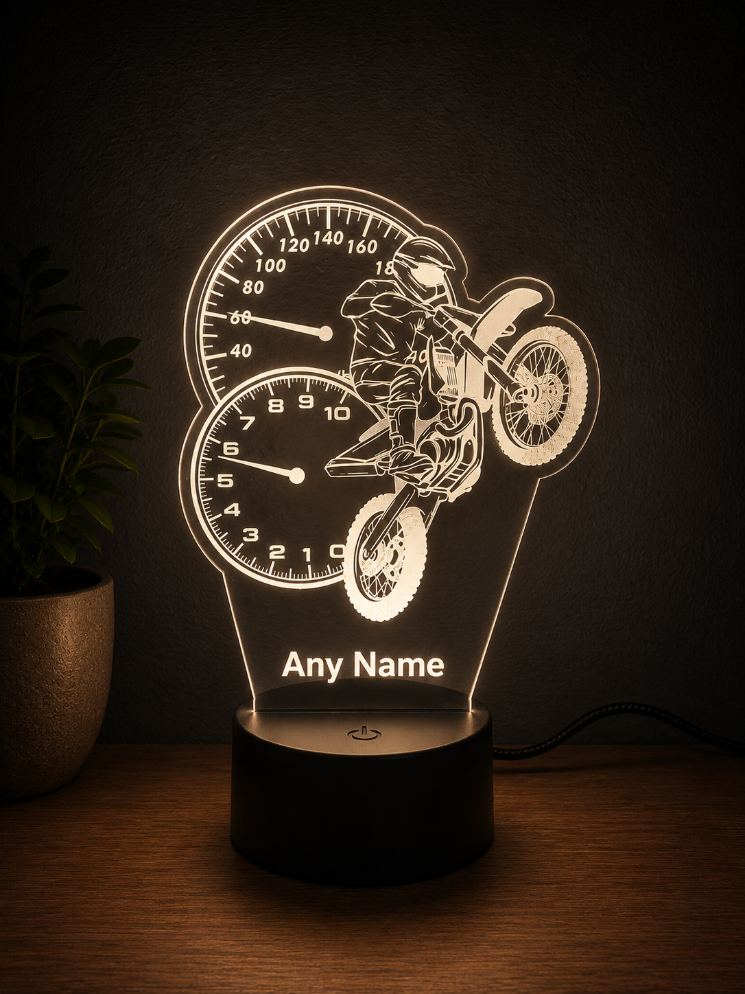 Personalised Dirt Bike Speedometer 3D LED Night Light