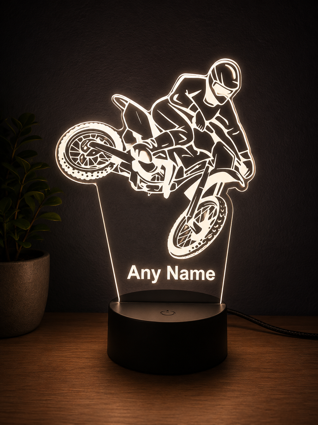 Personalised Dirt Biker Freestyle 3D LED Night Light