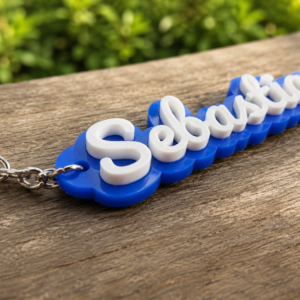 Personalised Double Layered Acrylic Name Keychain