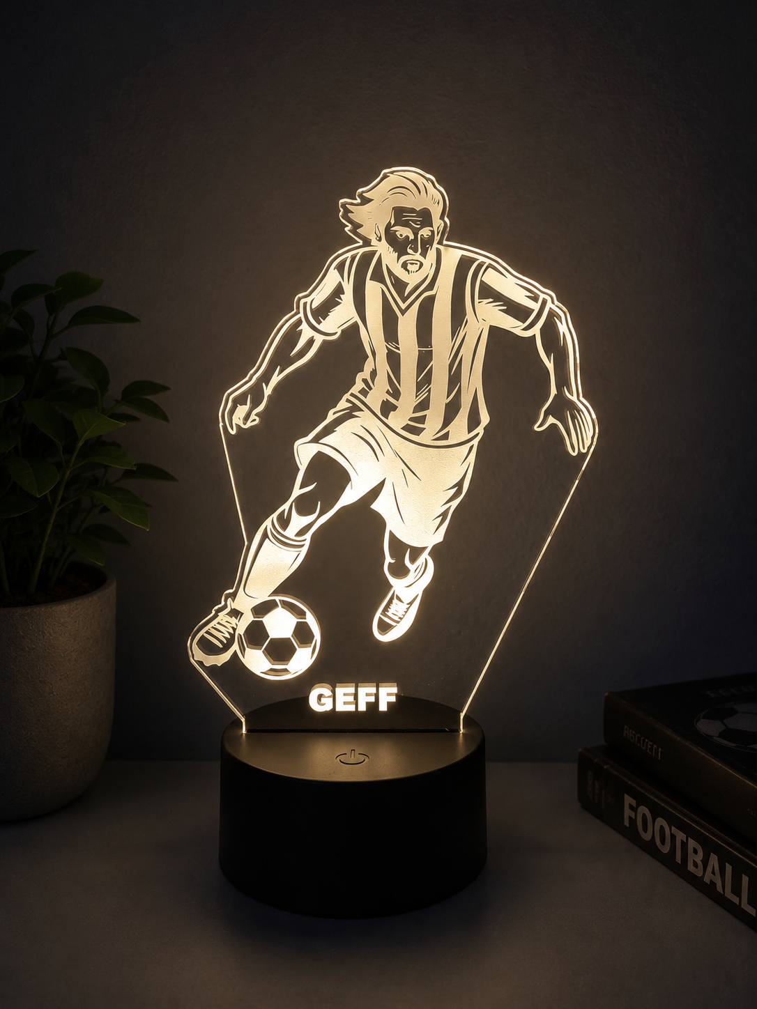 Personalised Football Player 3D LED Night Light