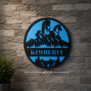 Personalised Horse Name Sign – Custom Wooden Wall Plaque – Horse Lover Gift