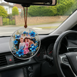 Personalised In Car Hanging Picture Photo Gift - Custom Acrylic Mirror Decor