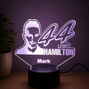 Personalised Lewis Hamilton F1 3D LED Night Light