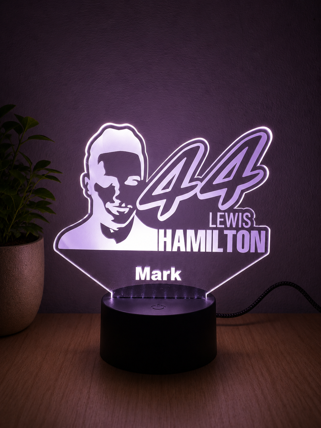 Personalised Lewis Hamilton F1 3D LED Night Light