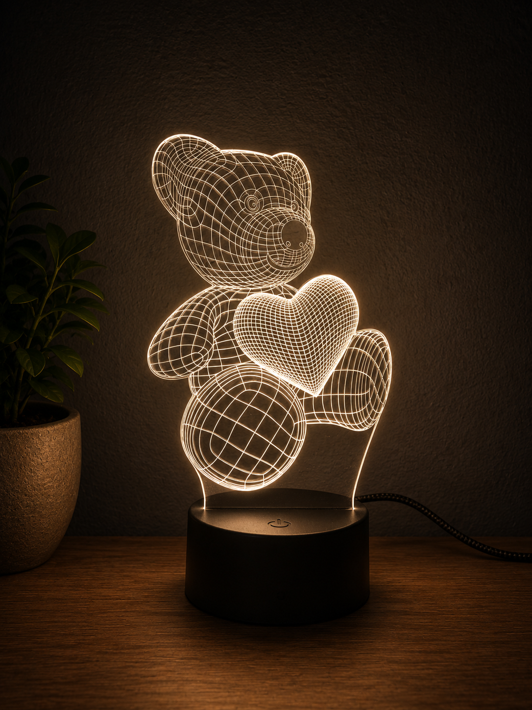 Personalised LOVE Bear 3D LED Night Light