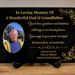 Personalised Memorial Plaque with Photo & Custom Text – Acrylic Remembrance Keepsake