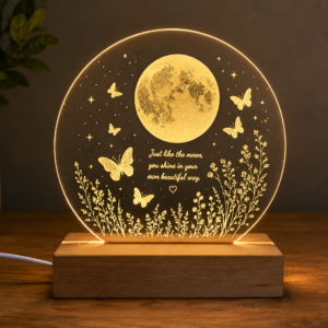 Personalised Moon LED Lamp – Custom Couple Acrylic Night Light
