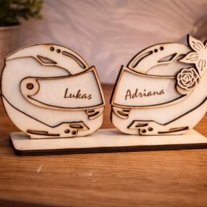 Personalised Motorcycle Helmets Wooden Free-Standing Decor