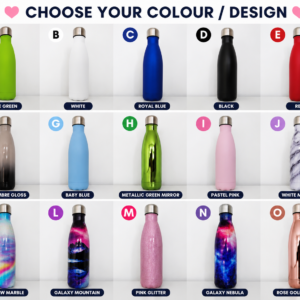 Personalised Stainless Steel Water Bottle – Custom Name, Text or Logo Flask