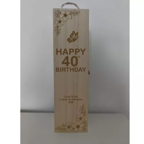 Personalised Wooden Wine Box Gift - Premium Paulownia Wood